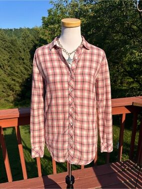 Rubbish Pink and Cream Plaid Shirt